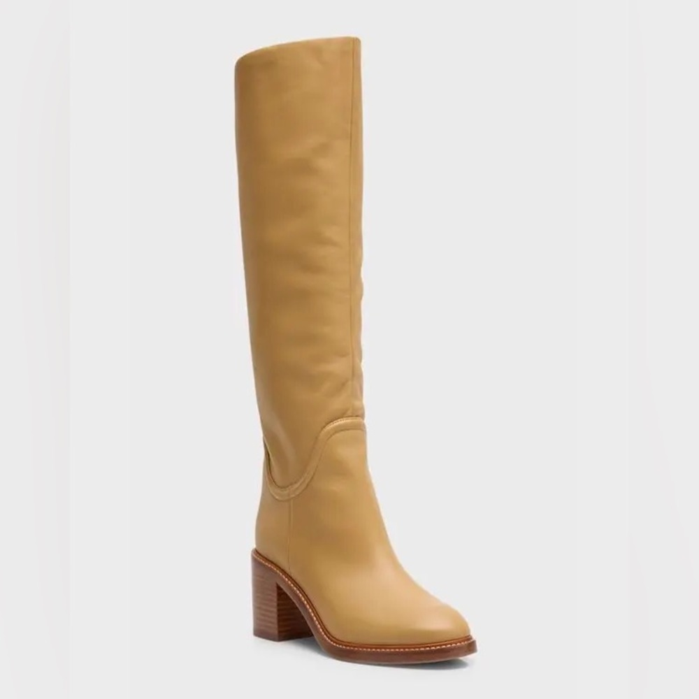 Vince Fabian Block-Heeled Leather Boots NWOB - Picture 4 of 5